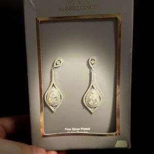 Elegant Silver Plated Drop Earrings